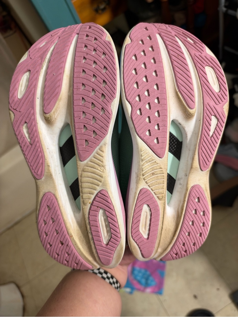 Hoka Women’s Skyward X Mint Green Athletic Running Shoes with Pink Insoles - Picture 3 of 3